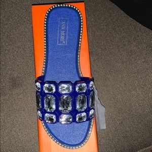 Royal Blue studded sandals